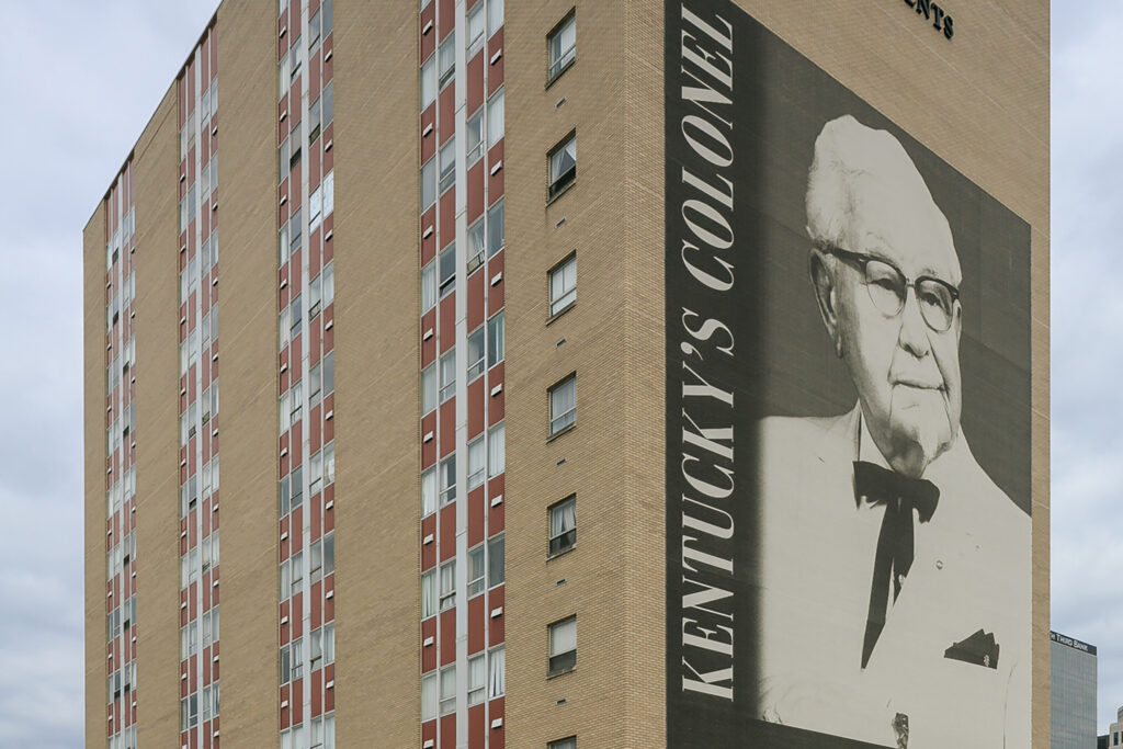 Highrise building with Colonel Sanders Portrait